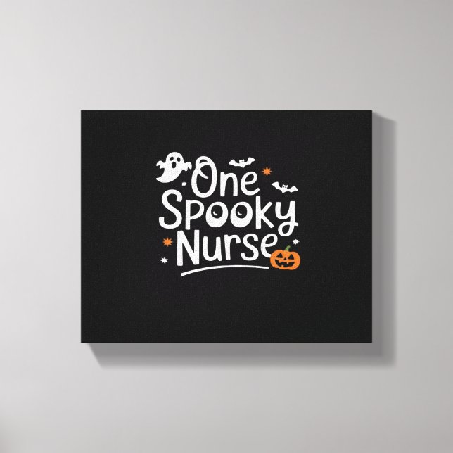 One Spooky Nurse Funny Ghost Nurse Halloween Essen Canvas Print (Front)