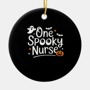 One Spooky Nurse Funny Ghost Nurse Halloween Essen Ceramic Tree Decoration
