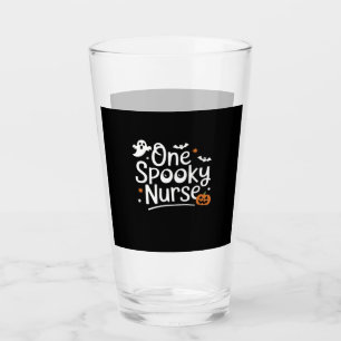 One Spooky Nurse Funny Ghost Nurse Halloween Essen Glass