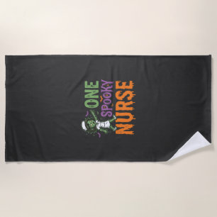 One Spooky Nurse Halloween Design (2)_1 Beach Towel