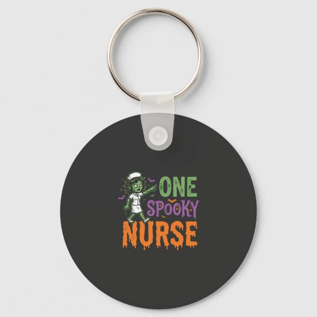 One Spooky Nurse Halloween Design (2)_1 Key Ring (Front)