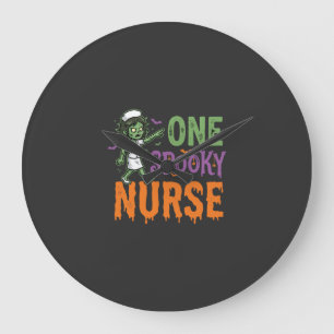 One Spooky Nurse Halloween Design (2)_1 Large Clock