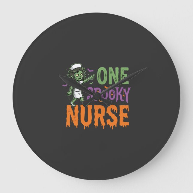 One Spooky Nurse Halloween Design (2)_1 Large Clock (Front)