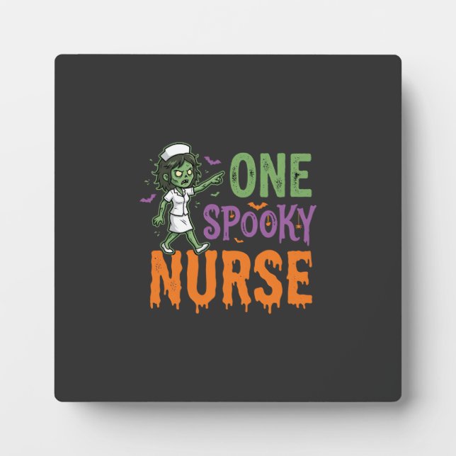 One Spooky Nurse Halloween Design (2)_1 Plaque (Front)