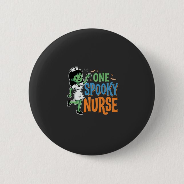 One Spooky Nurse Halloween Design 6 Cm Round Badge (Front)