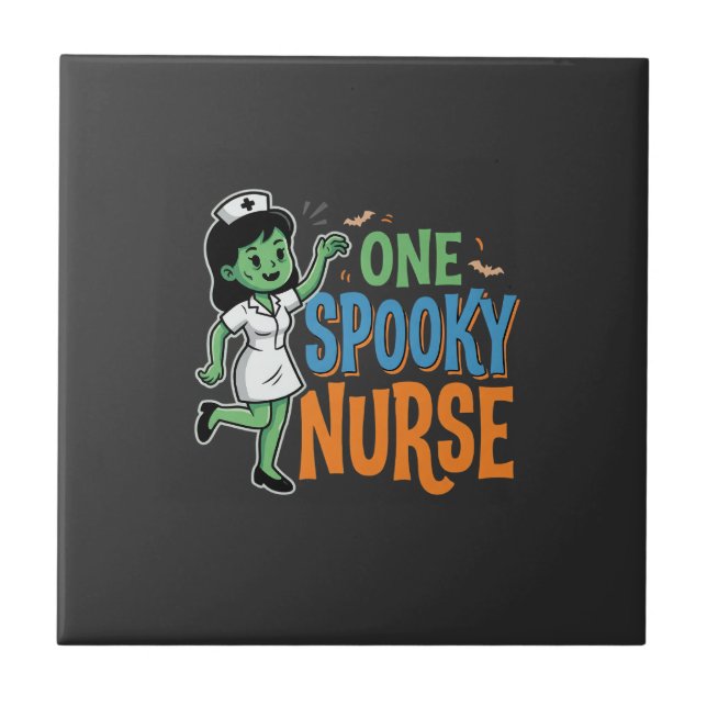 One Spooky Nurse Halloween Design Tile (Front)