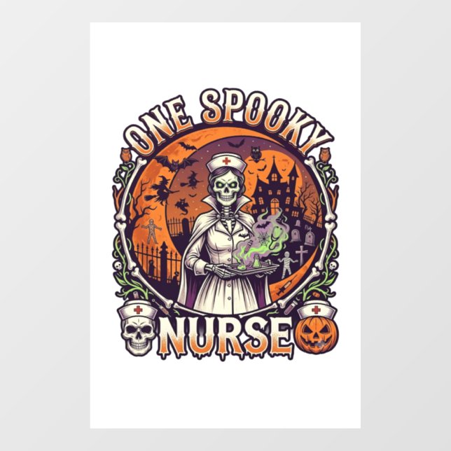 One Spooky Nurse Halloween Skeleton Potions Haunte (Sheet)