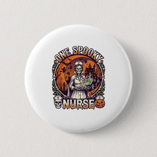 One Spooky Nurse Halloween Skeleton Potions Haunte 6 Cm Round Badge