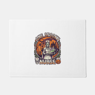 One Spooky Nurse Halloween Skeleton Potions Haunte Doormat