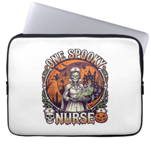 One Spooky Nurse Halloween Skeleton Potions Haunte Laptop Sleeve