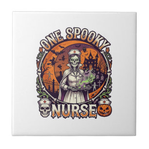 One Spooky Nurse Halloween Skeleton Potions Haunte Tile
