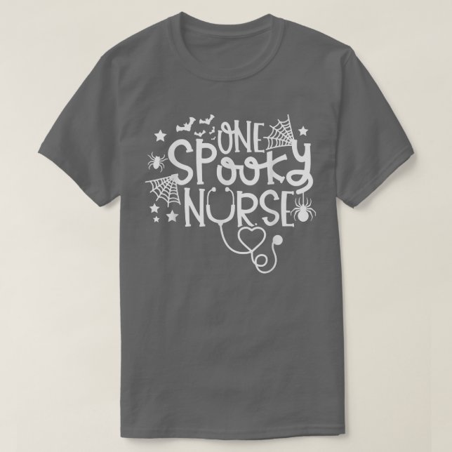One Spooky Nurse Shirt Funny Stethoscope Halloween (Design Front)