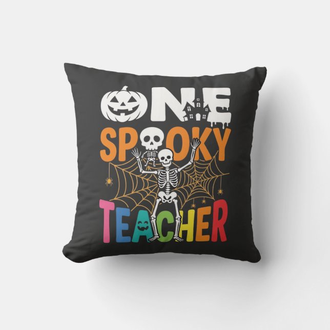 One Spooky Teacher Halloween Design_1 Cushion (Front)
