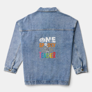 One Spooky Teacher Halloween Design_1 Denim Jacket