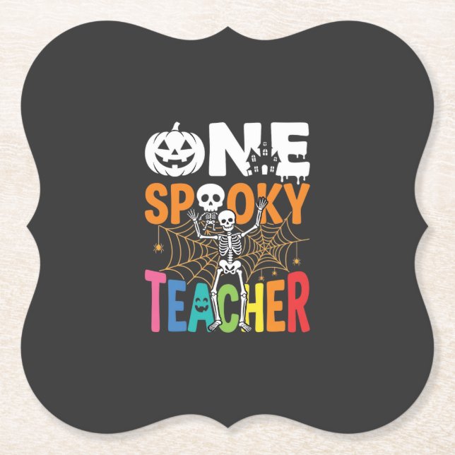 One Spooky Teacher Halloween Design_1 Paper Coaster (Front)