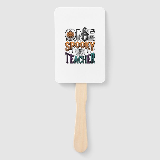 One Spooky Teacher Halloween Vector Design_1 Hand Fan (Front)