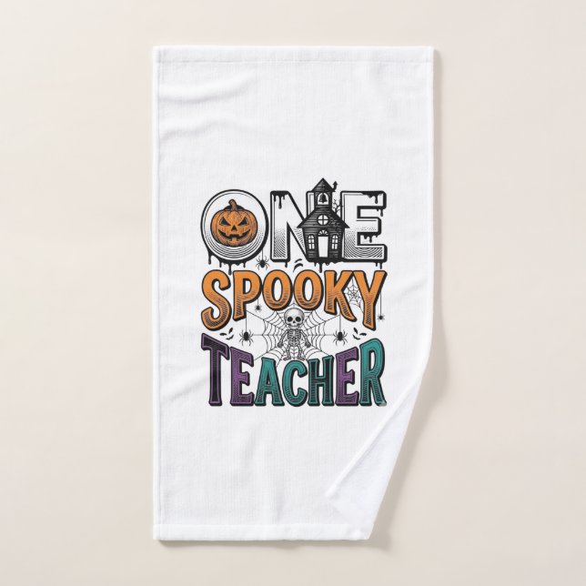 One Spooky Teacher Halloween Vector Design_1 Hand Towel (Hand Towel)