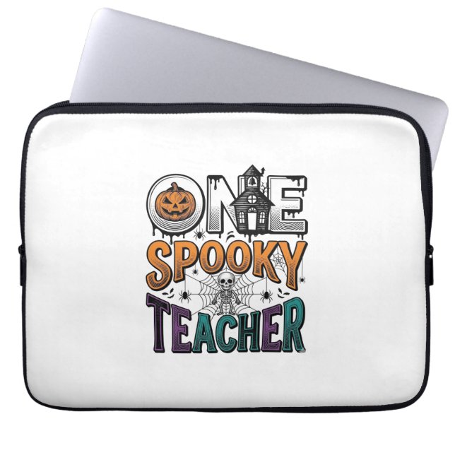 One Spooky Teacher Halloween Vector Design_1 Laptop Sleeve (Front)