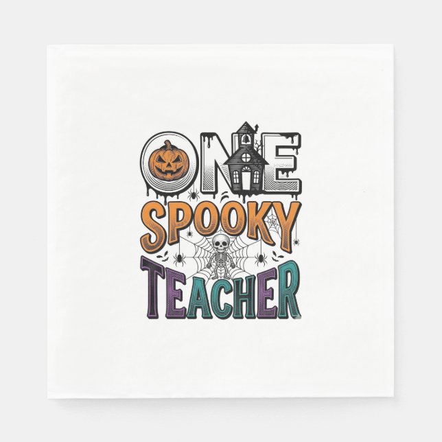 One Spooky Teacher Halloween Vector Design_1 Napkin (Front)