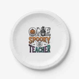 One Spooky Teacher Halloween Vector Design_1 Paper Plate