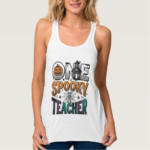 One Spooky Teacher Halloween Vector Design_1 Singlet