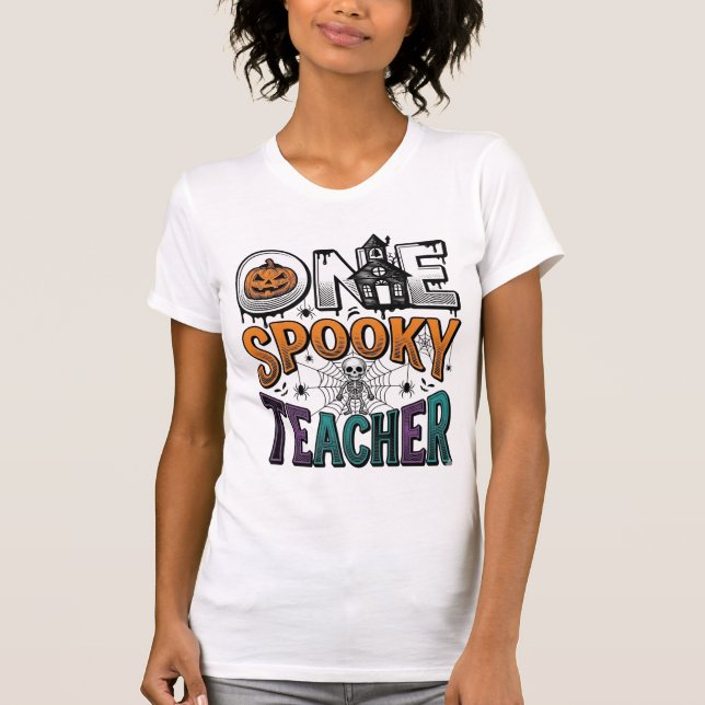 One Spooky Teacher Halloween Vector Design_1 T-Shirt (Front)