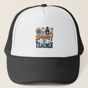 One Spooky Teacher Halloween Vector Design_1 Trucker Hat