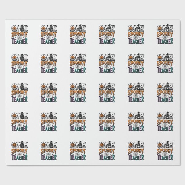 One Spooky Teacher Halloween Vector Design_1 Wrapping Paper (Flat)