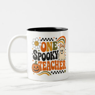 One Spooky Teacher Pumpkin Halloween Cute Mug Gift