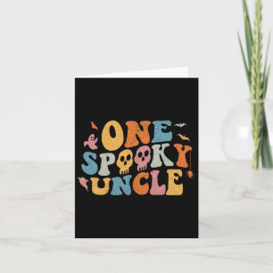 One Spooky Uncle Groovy Halloween Costume Card