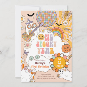 One Spooky Year Retro Halloween First Birthday Invitation