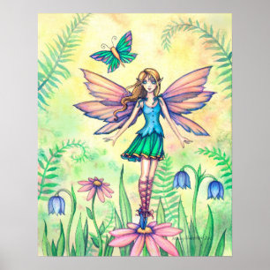 One Spring Day Flower Fairy Art Poster