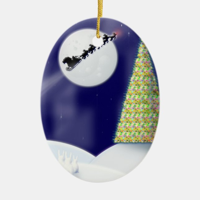 One Starry Night Ceramic Tree Decoration (Front)
