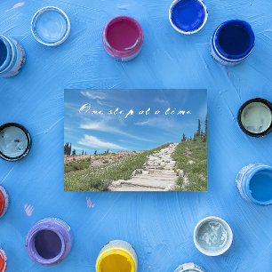 One Step at a Time Hiking Trail Quote Card