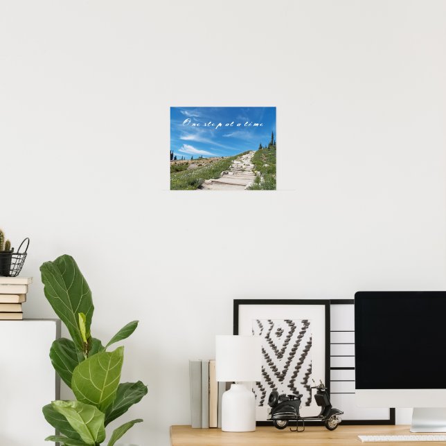 One Step at a Time Hiking Trail Steps Poster (Home Office)