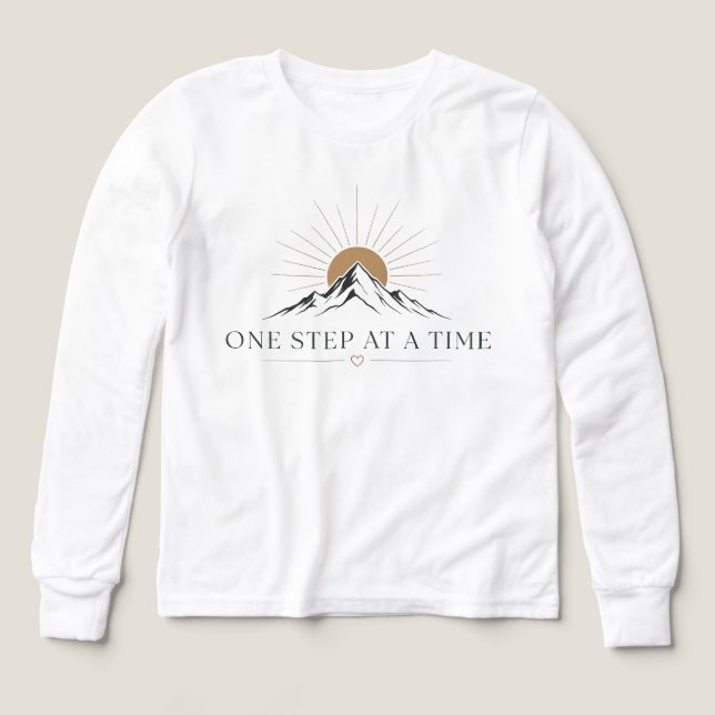One Step at a Time" Inspirational Mountain Quote  (Design Front)