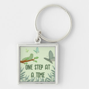 One Step at a Time Motivational Key Ring