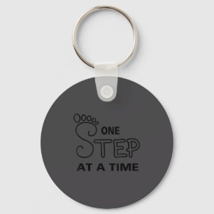 One Step At A Time Progress Motivational Rehab Key Ring