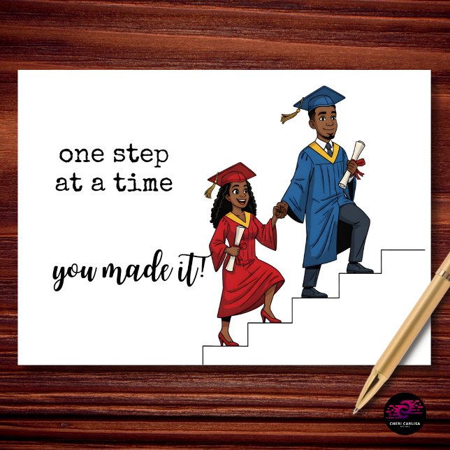 One Step at a Time You Made It Congrats Grad Card (one step at a time… you made it 🎓)