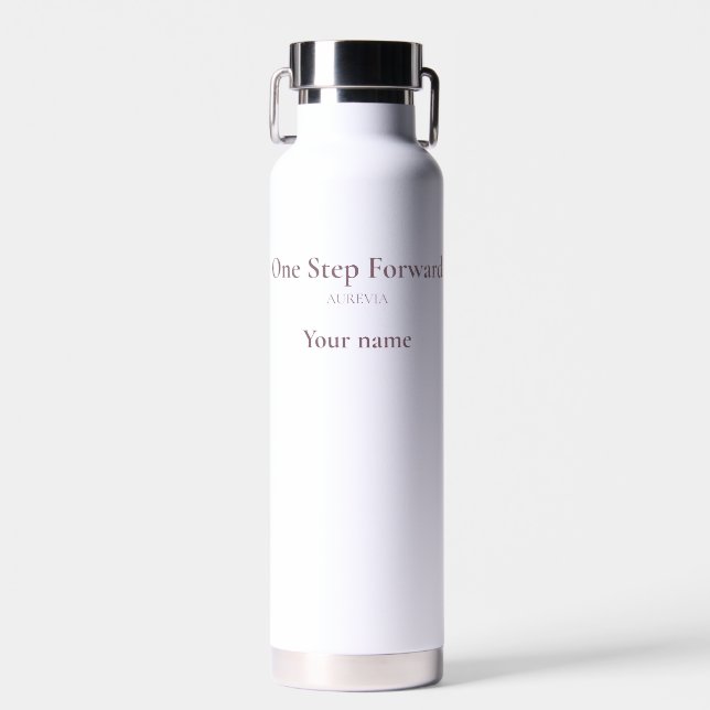 One Step Forward Elegant Motivational Water Bottle (Front)