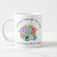 One Stitch At A Time Personalised Giant Coffee Mug