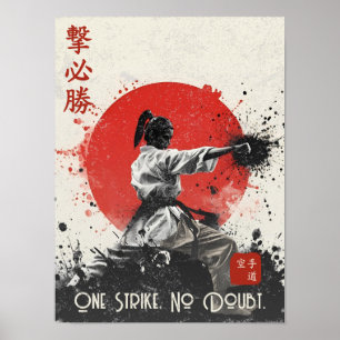 One Strike, No Doubt Traditional Karate Art Poster