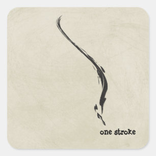 one stroke square sticker