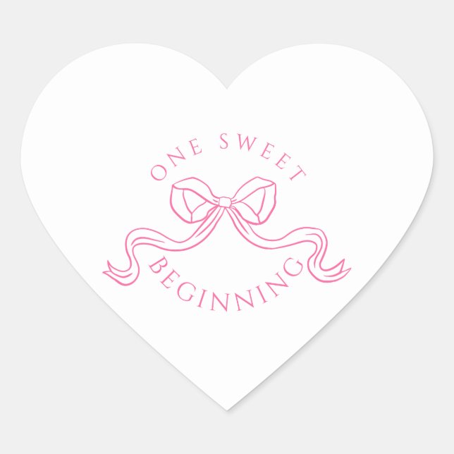 One Sweet Beginning | Pink And White Wedding Seals (Front)