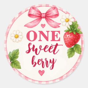 ONE Sweet Berry Strawberry Birthday Sticker