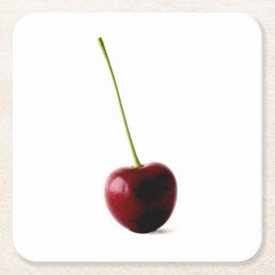 One Sweet Cherry coastercn Square Paper Coaster