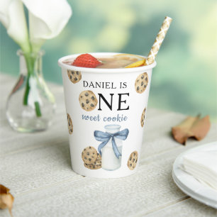 One Sweet Cookie and Milk First Birthday Paper Cups