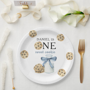 One Sweet Cookie and Milk First Birthday   Paper Plate