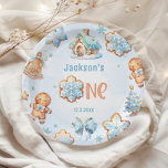 One sweet Cookie Boy Christmas 1st birthday Paper Plate<br><div class="desc">One sweet Cookie Boy Christmas 1st birthday Paper Plates
Matching items available.</div>