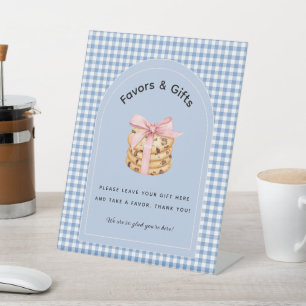 One Sweet Cookie Boy First Birthday Gifts Favours  Pedestal Sign